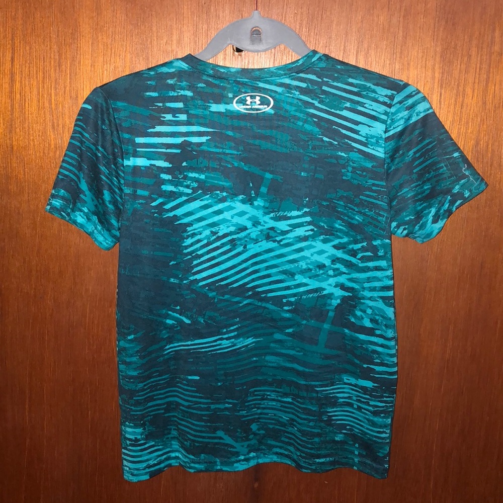 Under Armour Kids Teal and Black Short Sleeve Tee - Picture 3 of 4